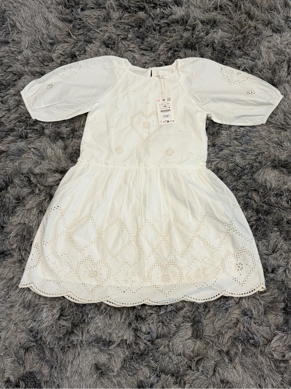 Size 11-12 Years -Zara Kids white cotton dress for girls